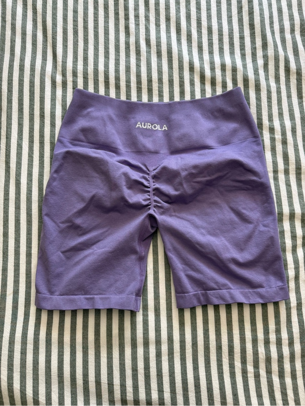 Aurola Purple High-Waist Scrunch Bike Shorts